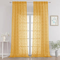 Chyhomenyc Extra Long Gold Sheer Curtains 108 Inch Length 2 Panels Set by Chyhomenyc