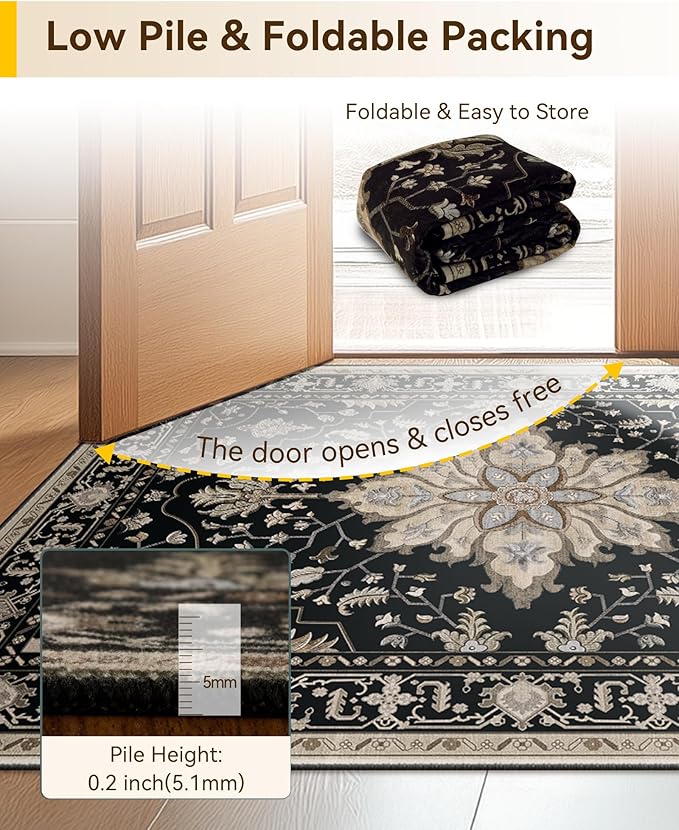 RELEANY Area Rugs 3'x7' Runner Rug Non Slip Washable - Image 6