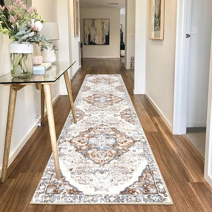 HEBE Hallway Runner Rug 2'x8' Washable Vintage Distressed Area Rugs Non Slip - Image 7