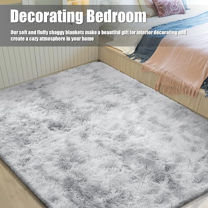 6x9 Fluffy Area Rug for Living Room, Shag Area Rugs for Bedroom, Soft Fuzzy Rug - Image 6