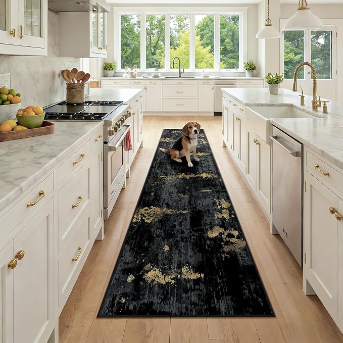 Washable Area Rugs 2x9 Non-Slip Modern Abstract Soft by RELEANY