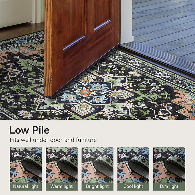 5x7 Area Rugs, Vintage Washable Area Rug - Image 7