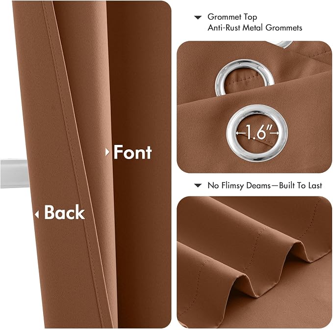 MIULEE Blackout Curtains for Bedroom 2 Panels 40 x 84 Inch Long Sun Baked | - Image 4
