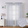 Lecloud Leia Light Grey Sheer Curtains 84 Inches Long 2 Panels, Semi Sheer by Lecloud