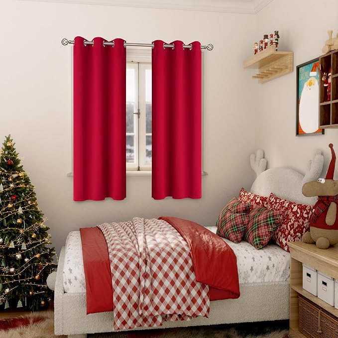 BGment Christmas Room Darkening Curtains 63 Inches Long - Image 2