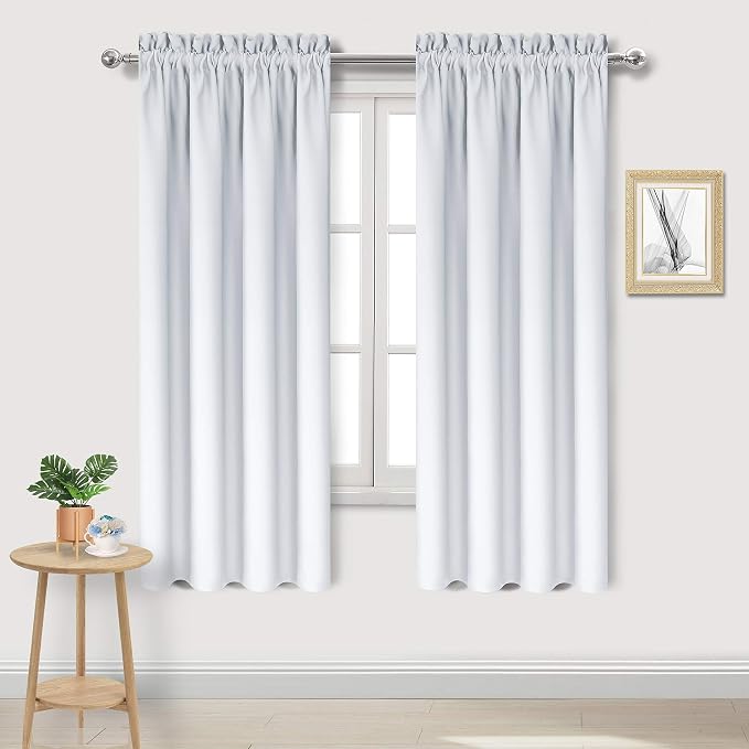 DWCN Greyish White Room Darkening Blackout Curtains by DWCN