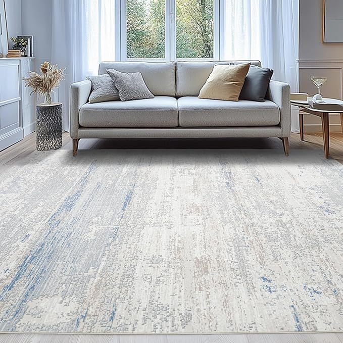 Washable Rugs 8x10 Area Rugs for Living Room- Modern Abstract Rugs for Bedroom by Lbris