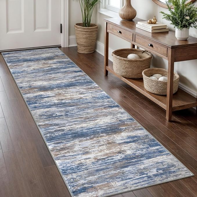 KOZYFLY Modern Abstract Hallway Runner Rug, 2x8 Kitchen Rugs Non-Slip Washable by KOZYFLY