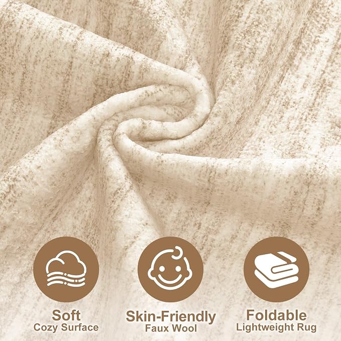 Nakagishi 5X7 Area Rugs Living Room: Washable Large Vintage Rug Neutral - Image 3