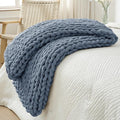 Bigacogo Chunky Knit Throw Blanket by Bigacogo