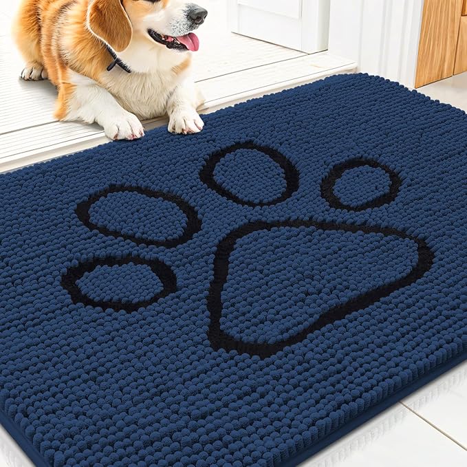 Smiry Dog Door Mat for Muddy Paws, Absorbent Dirt Trapper Non Slip Quick Dry by Smiry