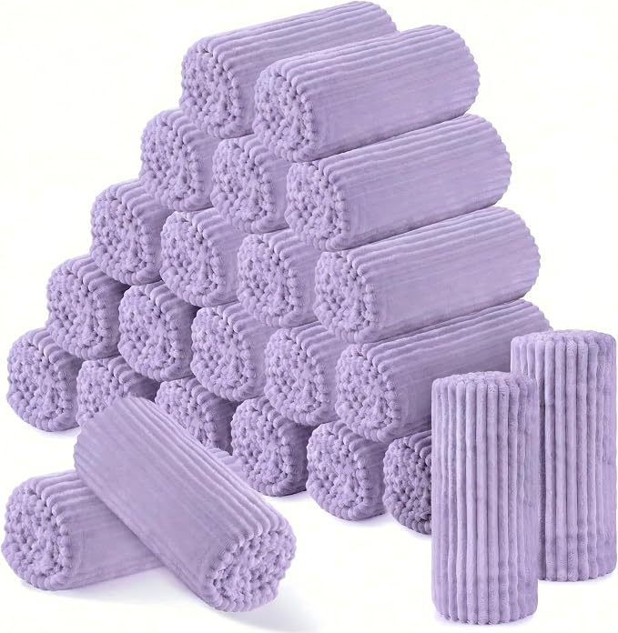 Buryeah 24 Pcs Flannel Throw Blanket Bulk 50 x 60 in Sleepover Blanket Outdoor by Buryeah