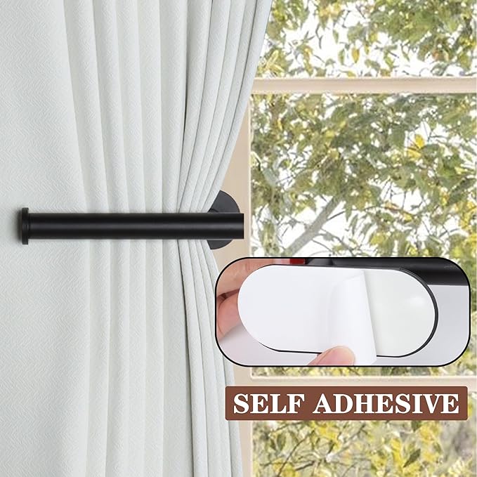 Groleca 2 Pack Adhesive Curtain Holdbacks Curtain Tie Backs Curtain Holdbacks - Image 2