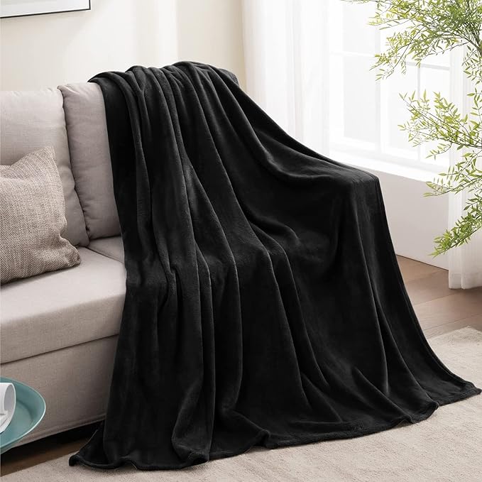 BEDELITE Fleece Blanket Black Throw Blankets - Image 5