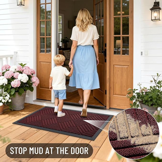 OLANLY Front Door Mat Outside Entrance 33x21, Waterproof Heavy-Duty Doormat | - Image 7