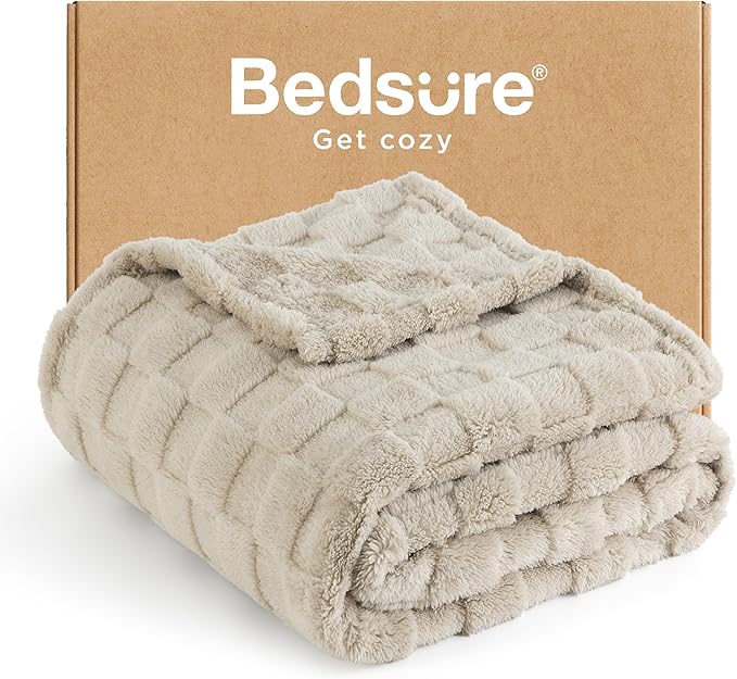 Bedsure GentleSoft Beige Throw Blanket by BEDSURE