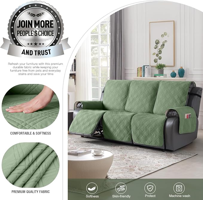 TAOCOCO 100% Waterproof Recliner Sofa Cover, Non Slip Split Couch Covers - Image 4