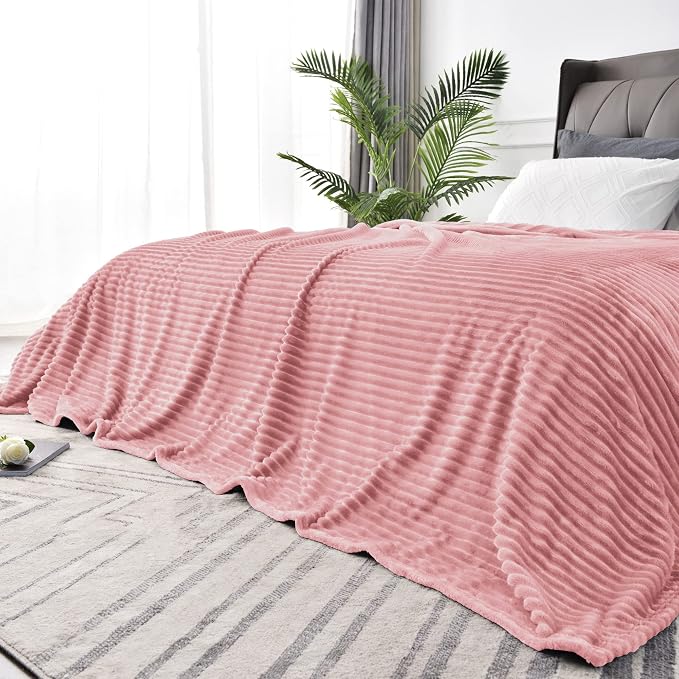 BEDELITE Fleece Throw Blanket for Couch – 3D Ribbed Jacquard Soft and Warm by BEDELITE