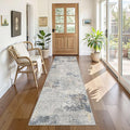 2X8 Washable Runner Rug for Hallway: Soft Neutral Modern Abstract Area Rug by UERMEI