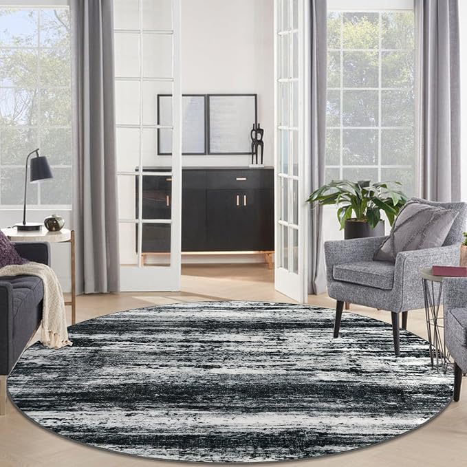 KOZYFLY Circle Rug 6Ft Modern Abstract Ombre Area Rug - Image 3
