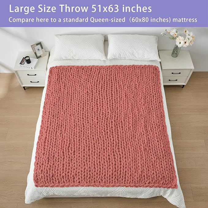 Bigacogo Chunky Knit Throw Blanket - Image 5
