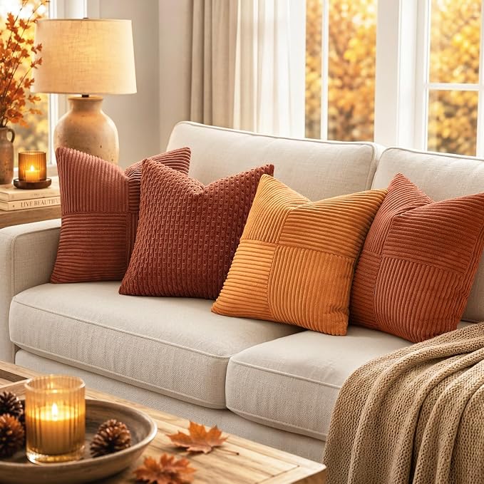 MIULEE Fall Rust Decorative Lumbar Throw Pillow Covers 12x24 Inch 2 Pack | Boho - Image 4