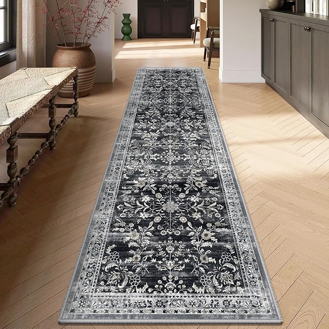 Yamaziot Washable Runner Rug 2x10 – Non Slip Boho Floral Hallway Runner Rug - Image 6