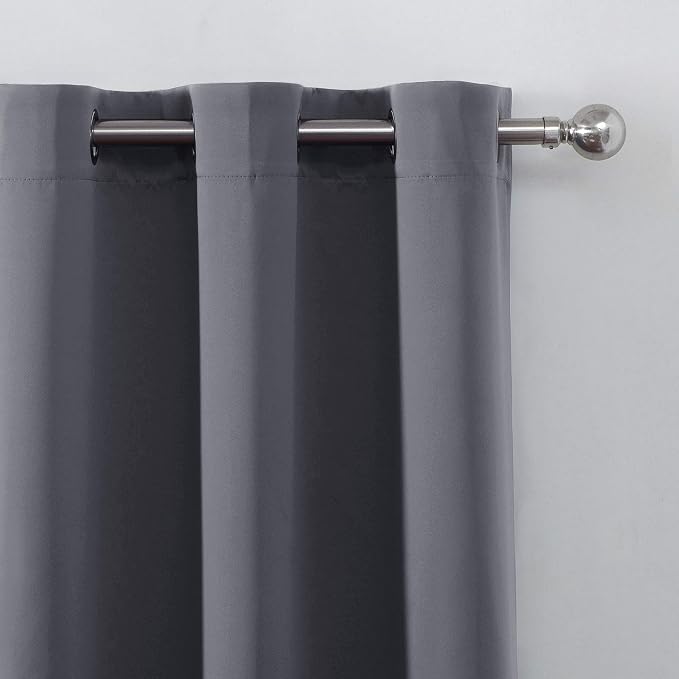 LEMOMO Grey Thermal Blackout Curtains/42 x 84 Inch/Set of 2 Panels Room - Image 6