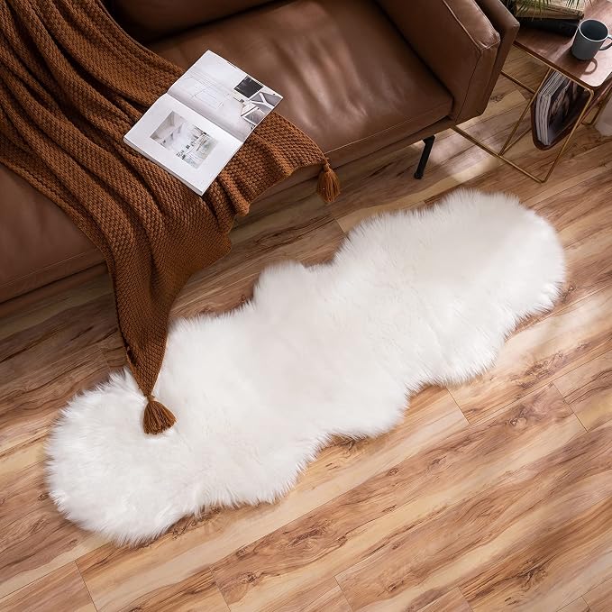 MIULEE Luxury Super Soft Fluffy Area Rug Faux Fur Sheepskin Rug Decorative - Image 6