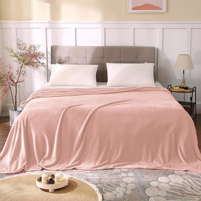 BEDELITE Fleece Blankets Queen Size Pink Morn Throw Blankets - Image 2