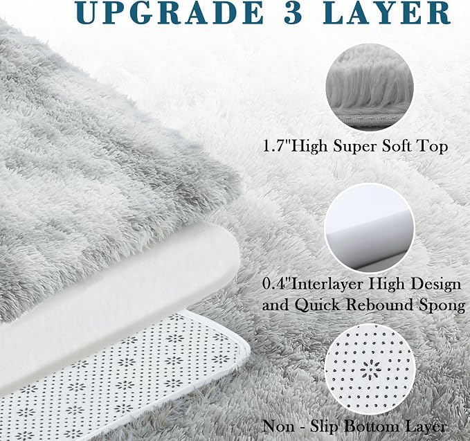 Super Soft Shaggy Area Rugs for Bedroom 4x6 Feet, Shaggy Plush Living Room Shag - Image 4
