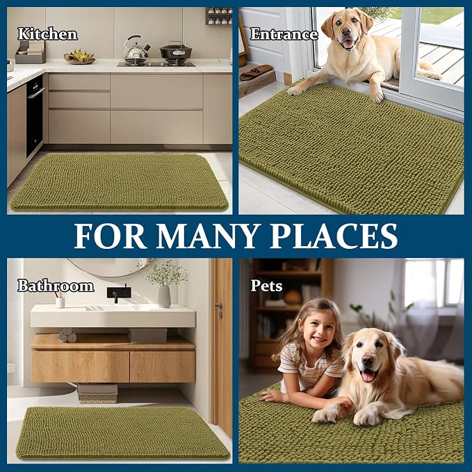 OLANLY Dog Door Mat for Muddy Paws 59x35, Absorbs Moisture and Dirt, Absorbent - Image 8