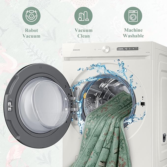 DUKINO 2x4 Rug for Entryway, Animal Washable Runner Rug for Kitchen, Teal | Non - Image 6