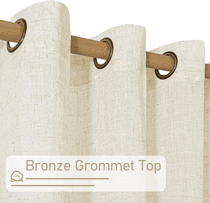 LAMIT Natural Semi Sheer Linen Curtains - Image 3