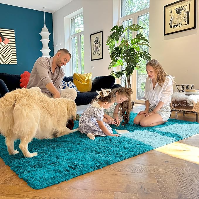 OLANLY Area Rugs for Living Room Bedroom, Machine Washable 4x5.9 ft Soft Fluffy - Image 7