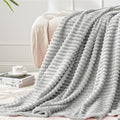 BEDELITE Fleece Blanket Twin Size – 3D Ribbed Jacquard Soft and Warm Decorative by BEDELITE