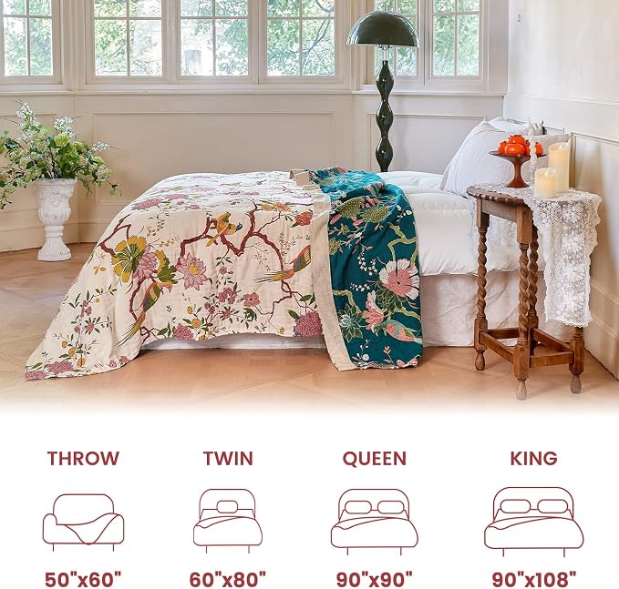 MSGKV The Boho Layer: 50"x60" Cotton Throw Blanket – Lightweight & Reversible - Image 5