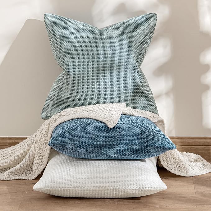 MIULEE Pack of 2 Couch Throw Pillow Covers 18x18 Inch Coastal Blue Modern Boho - Image 4
