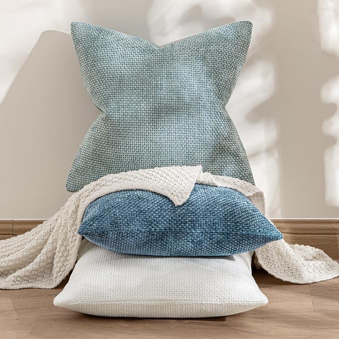 MIULEE Pack of 2 Couch Throw Pillow Covers 20x20 Inch Coastal Blue Modern Boho - Image 4