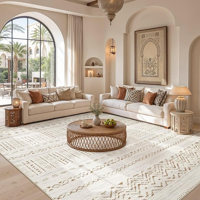 cotiled 6x9 Area Rugs for Living Room: Boho Washable Rug for Dining Room | - Image 5