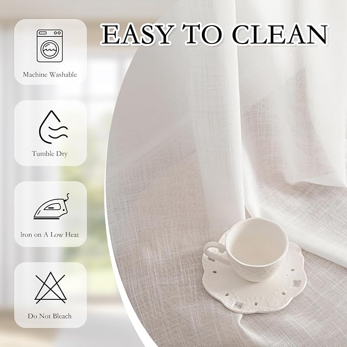 MYSKY HOME White French Door Curtains - Image 7