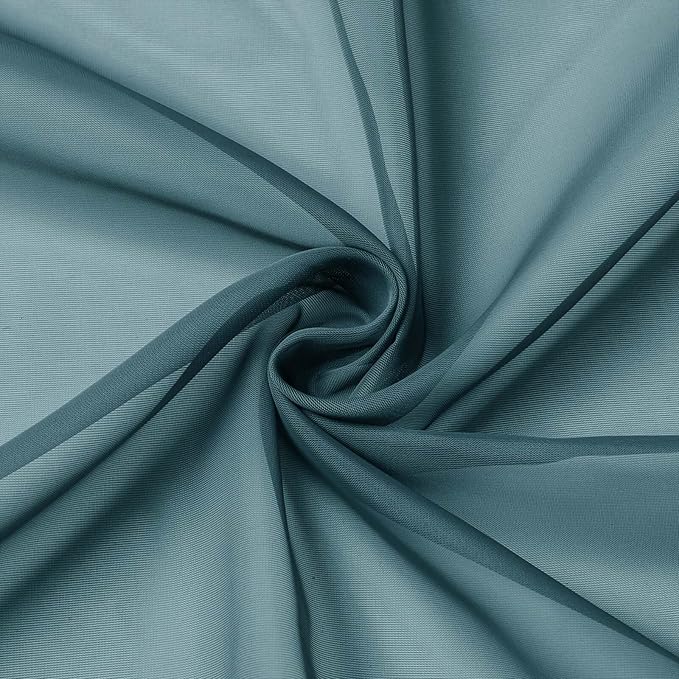 Dusty Blue Kitchen Curtains 30 Inch Length Tier 2 PCS, Solid Soft Half Curtains - Image 9