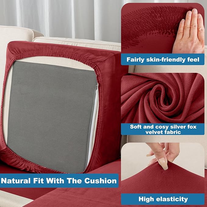 Couch Cover Velvet Chaise Cushion Cover - Image 7