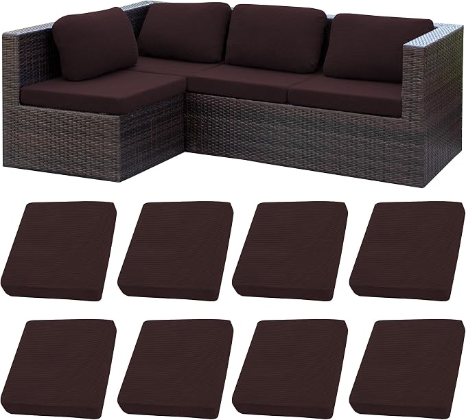 8Pcs Stretch Patio Cushion Covers, Outdoor Couch Covers Replacement, Outdoor by BIETYONE