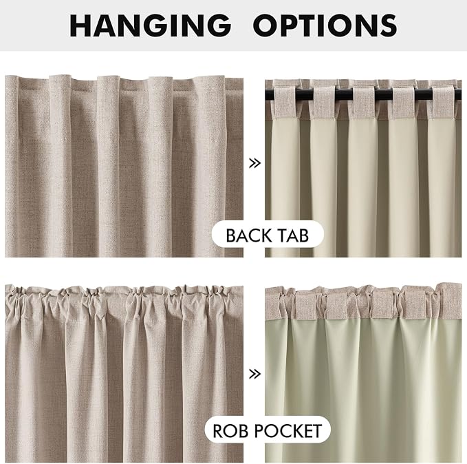 MIULEE 100% Blackout Linen Curtains - Image 5