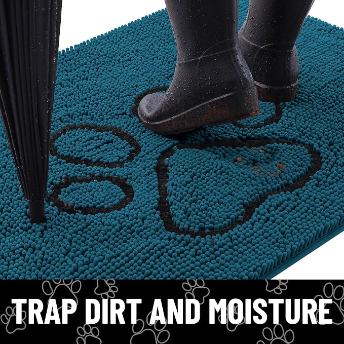 Smiry Dog Door Mat for Muddy Paws, Absorbent Dirt Trapper Non Slip Quick Dry - Image 2