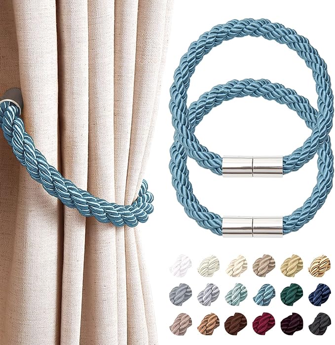 NICEEC 2 Pack Strong Magnetic Curtain Tiebacks Modern Simple Style Drape Tie by NICEEC