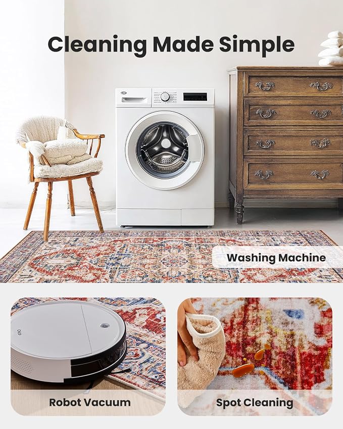AMADA HOMEFURNISHING 2x6 Washable Runner Rug, Low-Profile Kitchen Rugs - Image 5