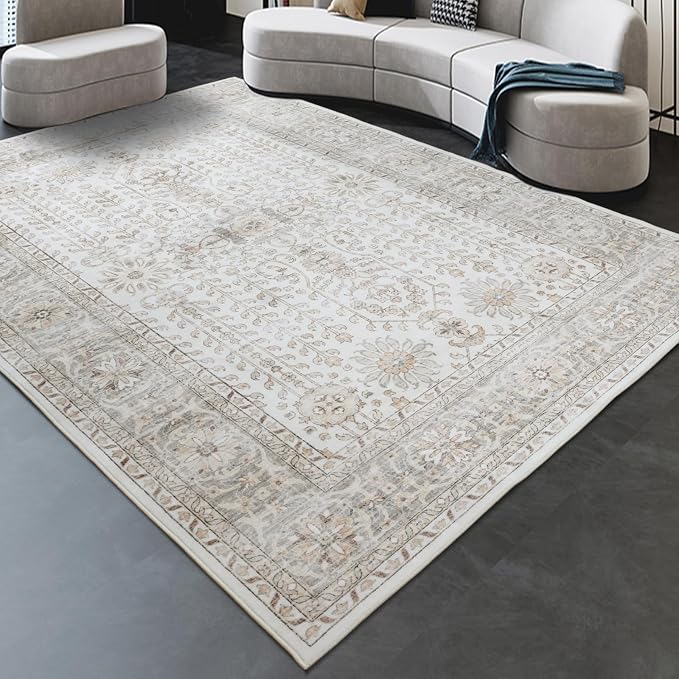 7x9 Area Rugs for Living Room, Thin Washable Rug, Non-Slip Foldable Area Rug - Image 6