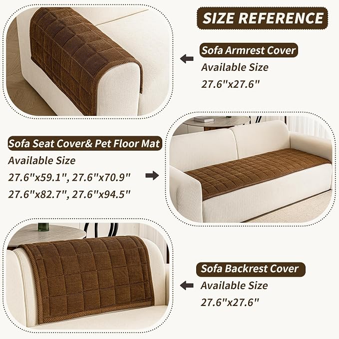 Couch Covers for Dogs Washable, 27.6"x59.1" Non Slip Couch Covers for Loveseat - Image 3
